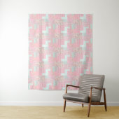 Tenture Pink Floral Aesthetic Tapestry | Romantic Wall Dec (En situation)