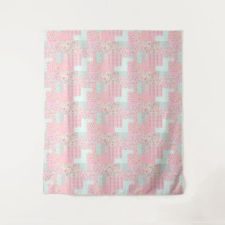 Tenture Pink Floral Aesthetic Tapestry | Romantic Wall Dec