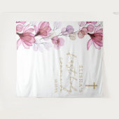 Tenture Pink Floral First Holy Communion Fond d'écran (Devant (Horizontal))