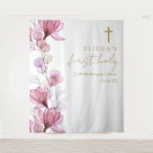 Tenture Pink Floral First Holy Communion Fond d'écran (Devant)