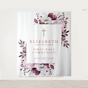 Tenture Pink Floral First Holy Communion Fond d'écran