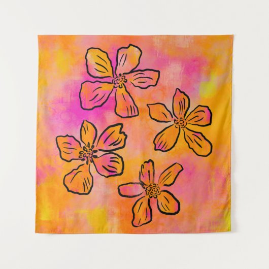 Tenture Pink Floral Pop (Devant)