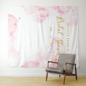 Tenture Pink & Gold Calligraphy Script Photo Prop Backdrop (En situation (horizontale))