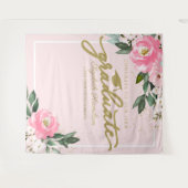 Tenture Pink Hot Floral Graduation Party Photo fond (Devant (Horizontal))