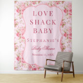 Tenture Pink Love Shack Baby shower Photo Booth fond (En situation)