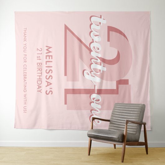 Tenture Pink moderne 21e anniversaire (En situation (horizontale))