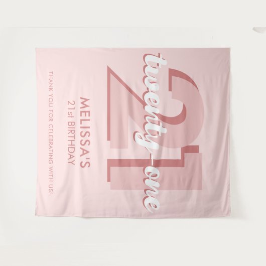 Tenture Pink moderne 21e anniversaire (Devant (Horizontal))