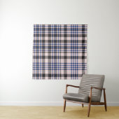 Tenture Pink Navy Glen Plaid texturé transparent (En situation (horizontale))