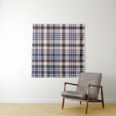 Tenture Pink Navy Glen Plaid texturé transparent (En situation)