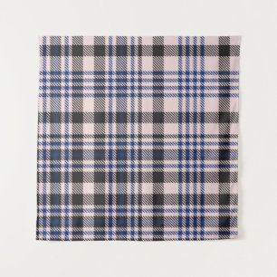 Tenture Pink Navy Glen Plaid texturé transparent