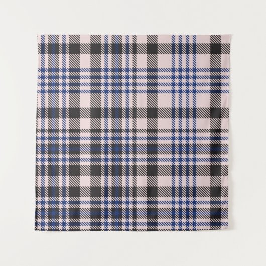 Tenture Pink Navy Glen Plaid texturé transparent (Devant)