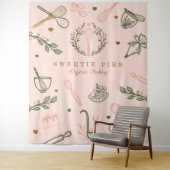 Tenture Pink & Olive Green Baking & Cuisine Ustensiles Bou (En situation)