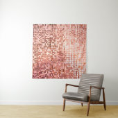 Tenture Pink rose gold square mosaic tiles for texture bac (En situation (horizontale))