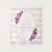 Tenture Pink Roses Striped Graduation Brunch (Devant)