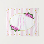Tenture Pink Roses Striped Graduation Brunch (Devant (Horizontal))