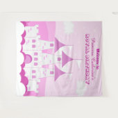 Tenture Pink Royal Princess Castle Girl Anniversaire (Devant (Horizontal))