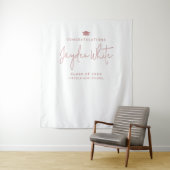 Tenture Pink Simple Modern Script Name Graduation Party (En situation)