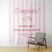 Tenture Pink Striped Preppy Graduation Congrats (En situation)