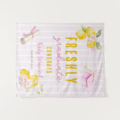 Tenture Pink Stripes Lemons and Flowers Graduation (Devant (Horizontal))