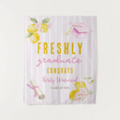 Tenture Pink Stripes Lemons and Flowers Graduation (Devant)