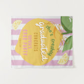 Tenture Pink Stripes Lemons Yellow bow Graduation (Devant (Horizontal))