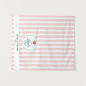 Tenture Pink Stripes Logo Table Pop Up Shop Vendor Runner (Devant (Horizontal))