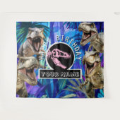 Tenture Pink T rexs Jungle Backdrop (Devant (Horizontal))