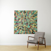 Tenture pink yellow green and blue circle pattern abstract (En situation (horizontale))