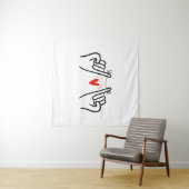 Tenture Pinky Promesse imprimé main, Couple art imprimé Po (En situation (horizontale))