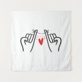 Tenture Pinky Promesse imprimé main, Couple art imprimé Po (Devant)