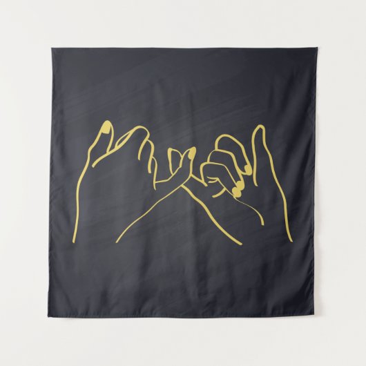 Tenture Pinky sweat line art print, Hands line art Throw P (Devant)