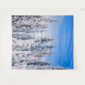 Tenture Pins de Noël sous la neige (Devant (Horizontal))