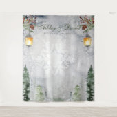 Tenture Pins rustiques hiver Lanterne Mariage Photo Tap (Devant)