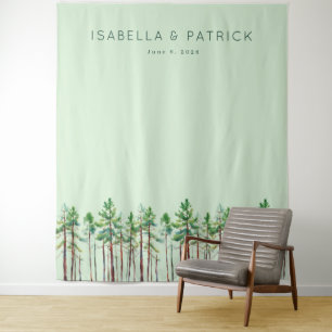 Tenture Pins verts pastel sereins