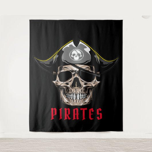 Tenture Pirate jolly roger de crâne (Devant)