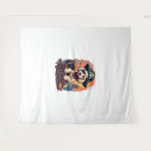 Tenture Pirate Poodle Plunder (Devant (Horizontal))
