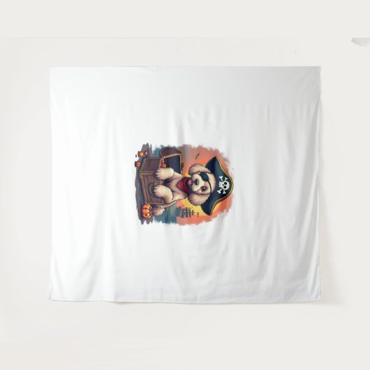 Tenture Pirate Poodle Plunder (Devant (Horizontal))
