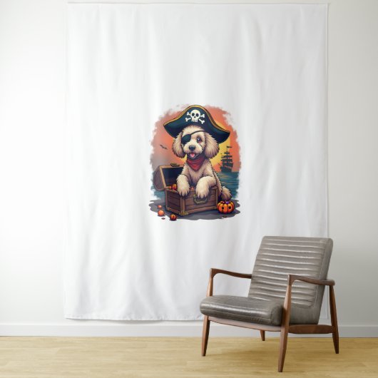 Tenture Pirate Poodle Plunder (En situation)