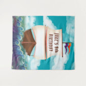 Tenture Pirate Ship Galleon Anniversaire (Devant (Horizontal))