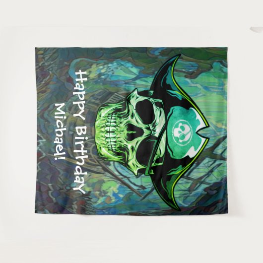 Tenture Pirate Skull Anniversaire Capitaine Jack (Devant (Horizontal))