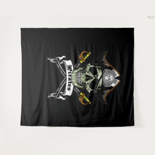 Tenture Pirate Skull Bones Arrière-plan (Devant (Horizontal))