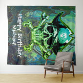 Tenture Pirate Skull Cross Bones fond (En situation (horizontale))