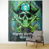 Tenture Pirate Skull Cross Bones fond (En situation)