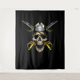 Tenture Pirate Skull et Cross Swords