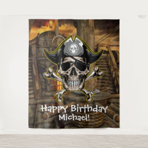 Tenture Pirate Skull Party