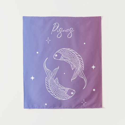 Tenture Pisces zodiac horoscope étoile signe dégradé (Devant)
