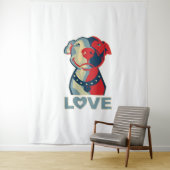 Tenture Pitbull - AMOUR (En situation)