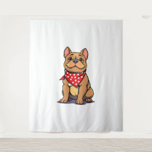 Tenture Pitbull mignon avec bandana Gif pour amateur de c