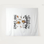 Tenture Pitpull Chien Halloween Ghost Éffrayant (Devant (Horizontal))
