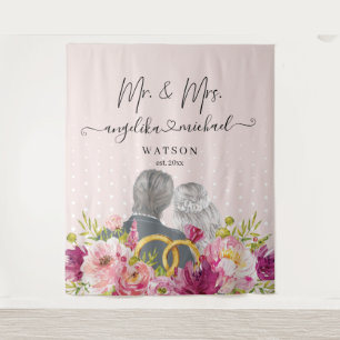 Tenture Pivoines Floral Blush Écriture Tendance Monsieur e
